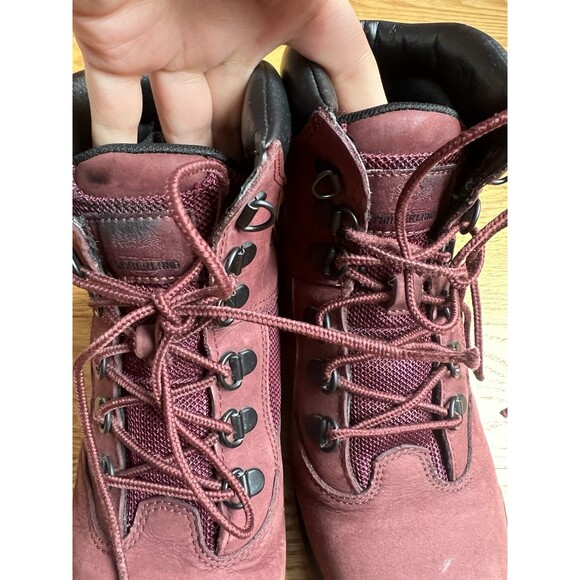 Timberland Waterproof Field Boot Burgundy Nubuck Men's Boots A1A2X - Picture 7 of 9